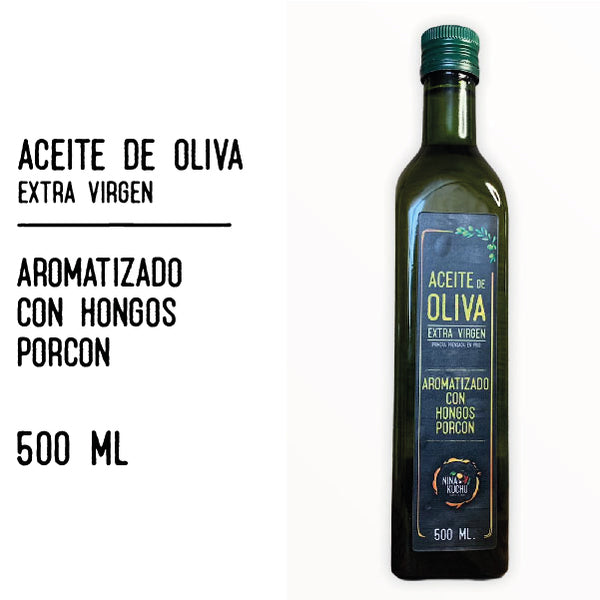 ACEITE DE OLIVA EXTRA VIRGEN AROMATIZADO CON HONGOS PORCÓN (500ml.)