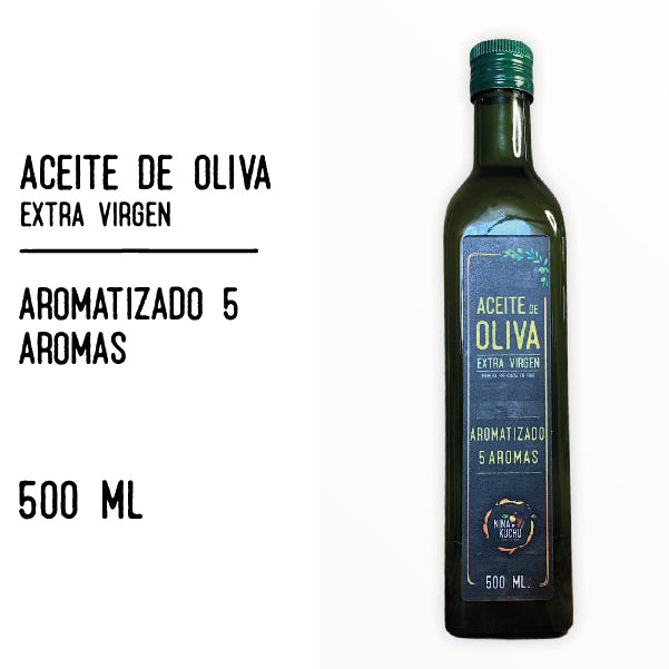 ACEITE DE OLIVA EXTRA VIRGEN AROMATIZADO CON 5 AROMAS (500ml.)