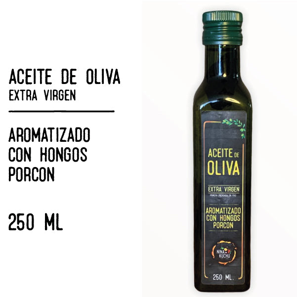 ACEITE DE OLIVA EXTRA VIRGEN AROMATIZADO CON HONGOS PORCÓN (250ml.)